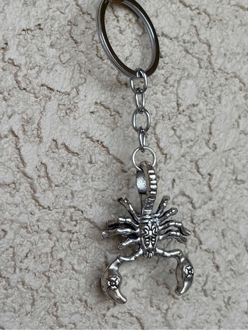 Silver Scorpion Keychain - Metallic Silver